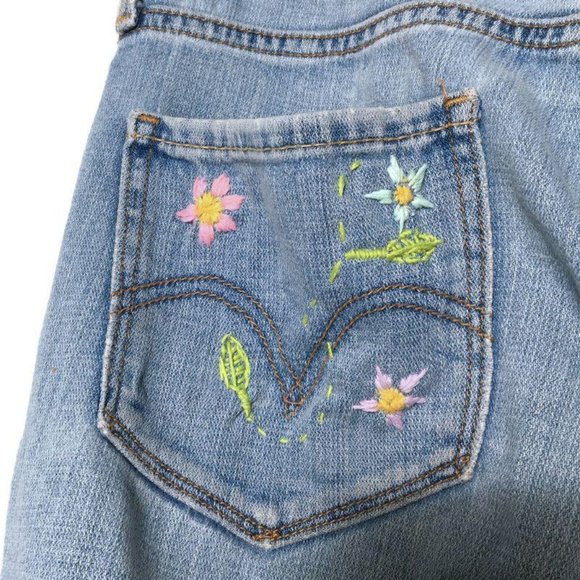 Levi’s Boho Destroyed Jeans Embroidered 4M Light - Picture 6 of 10